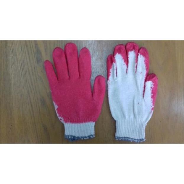 Găng tay sợi phủ cao su đỏ - loại 1 phủ sơn dày