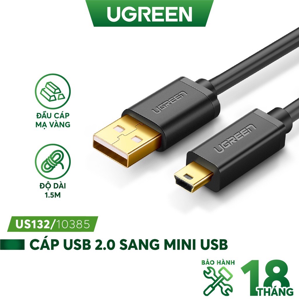 Cáp dữ liệu USB 2.0 sang Mini USB,truyền dữ liệu từ máy tính ra điện thoại dài 1M Ugreen hàng chính hãng