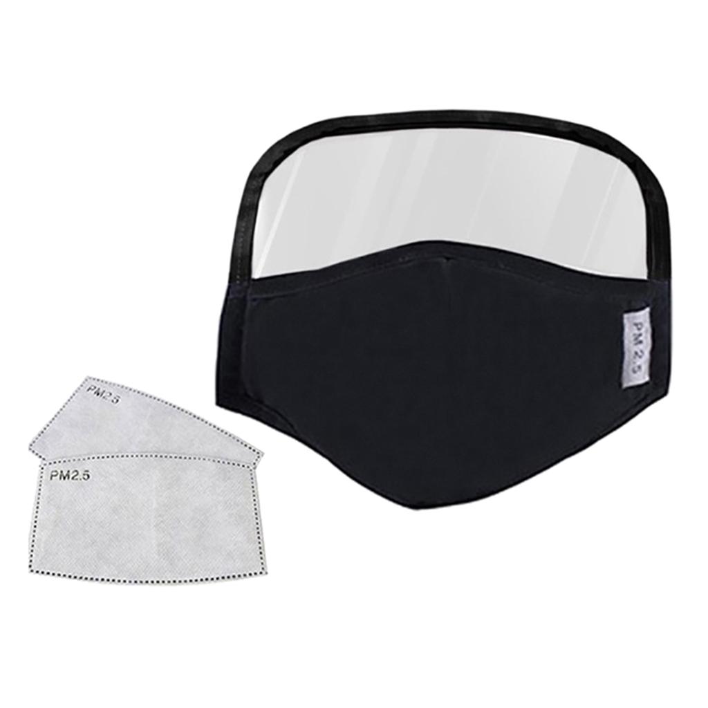 2x Cotton Face Mask Reusable Cycling Mask Safety Protection Eye Mask - Black