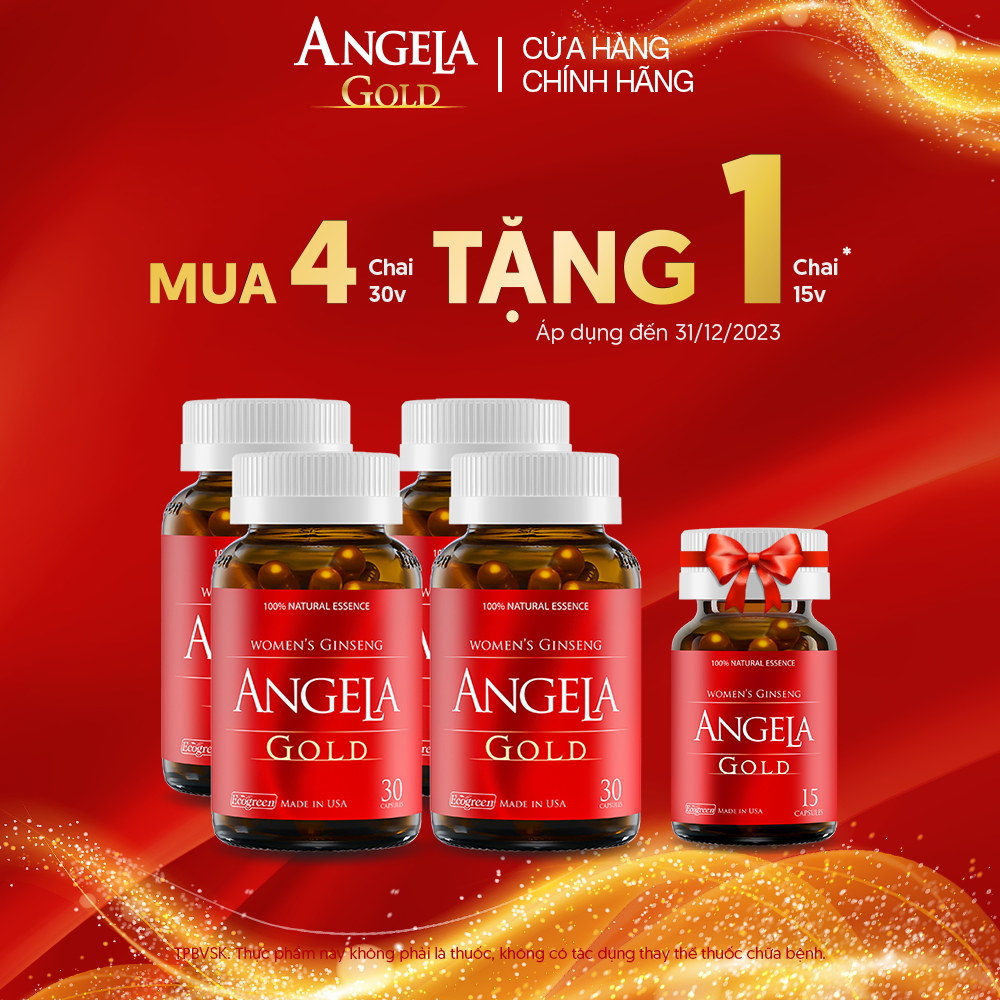 Viên uống ANGELA GOLD tăng cường sinh lý nữ với Lepidium Meyenii, P.Leucotomos (30 viên)