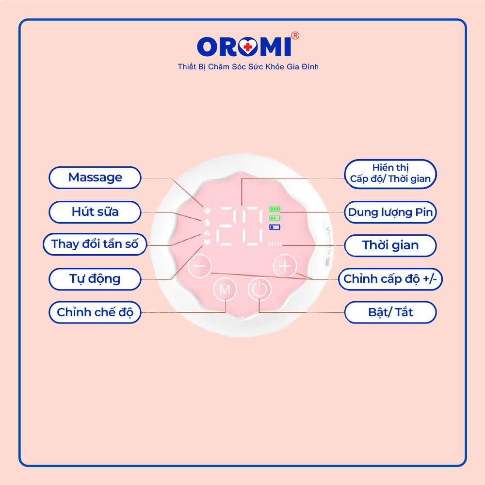 Máy Hút Sữa Điện Đơn OROMI MY-379 - Máy Hút Sữa Không Dây Rảnh Tay
