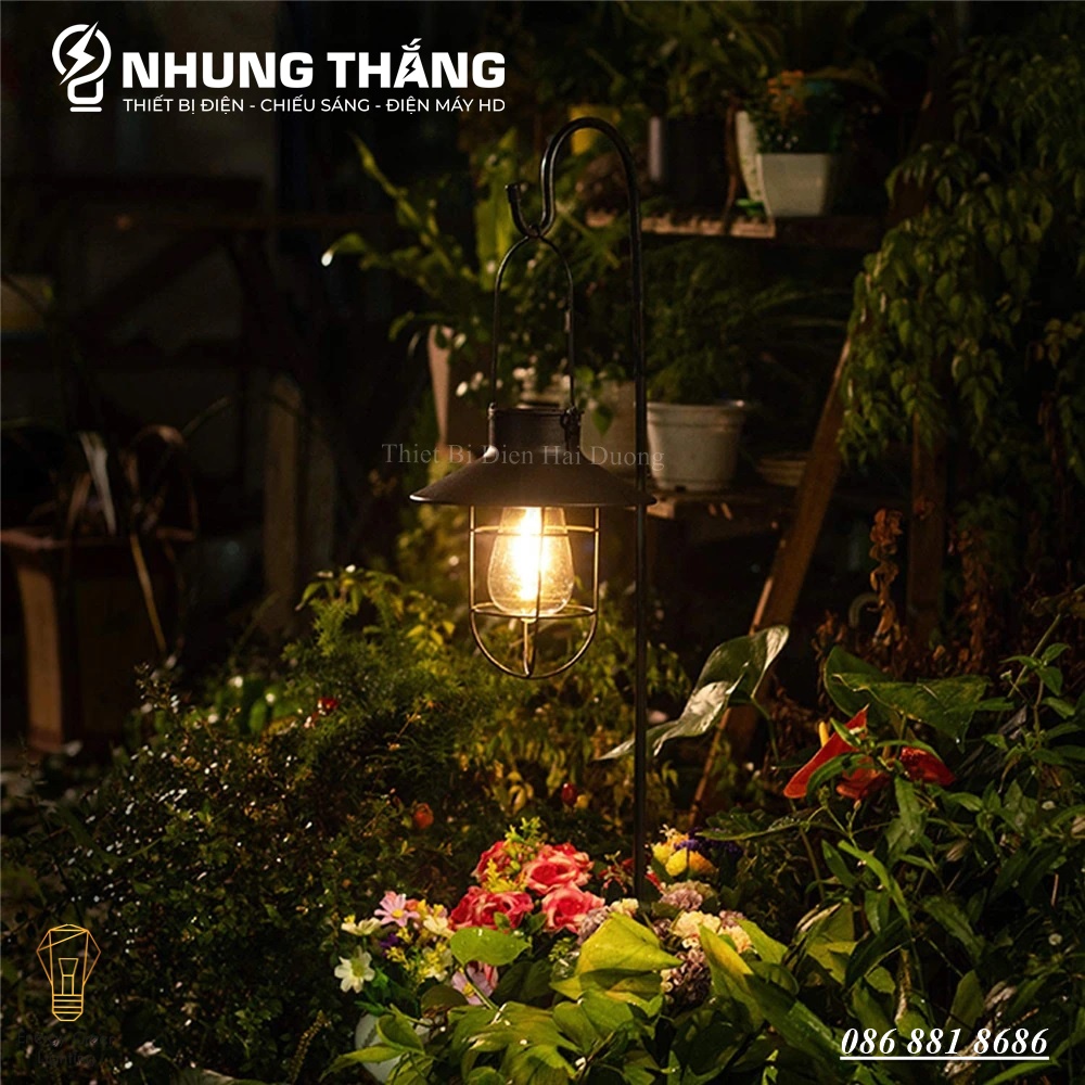 Đèn Treo Thả Phòng Nổ Retro PA02 - Sử Dụng Năng Lượng Mặt Trời - Decor Bắc Âu Trang Trí -Chống Nước Ip65 - Kèm Bóng - Có Video