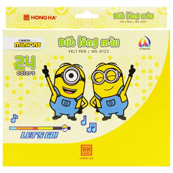 Hộp 24 Bút Lông Màu Minions - Hồng Hà 8123