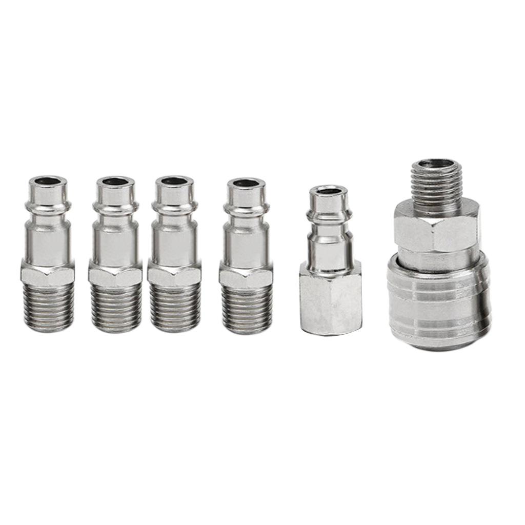 6 Miếng Bằng Khí Nén Không Khí Đầu Nối Nhanh Khớp Nối Adapter Ren Ghép Nối