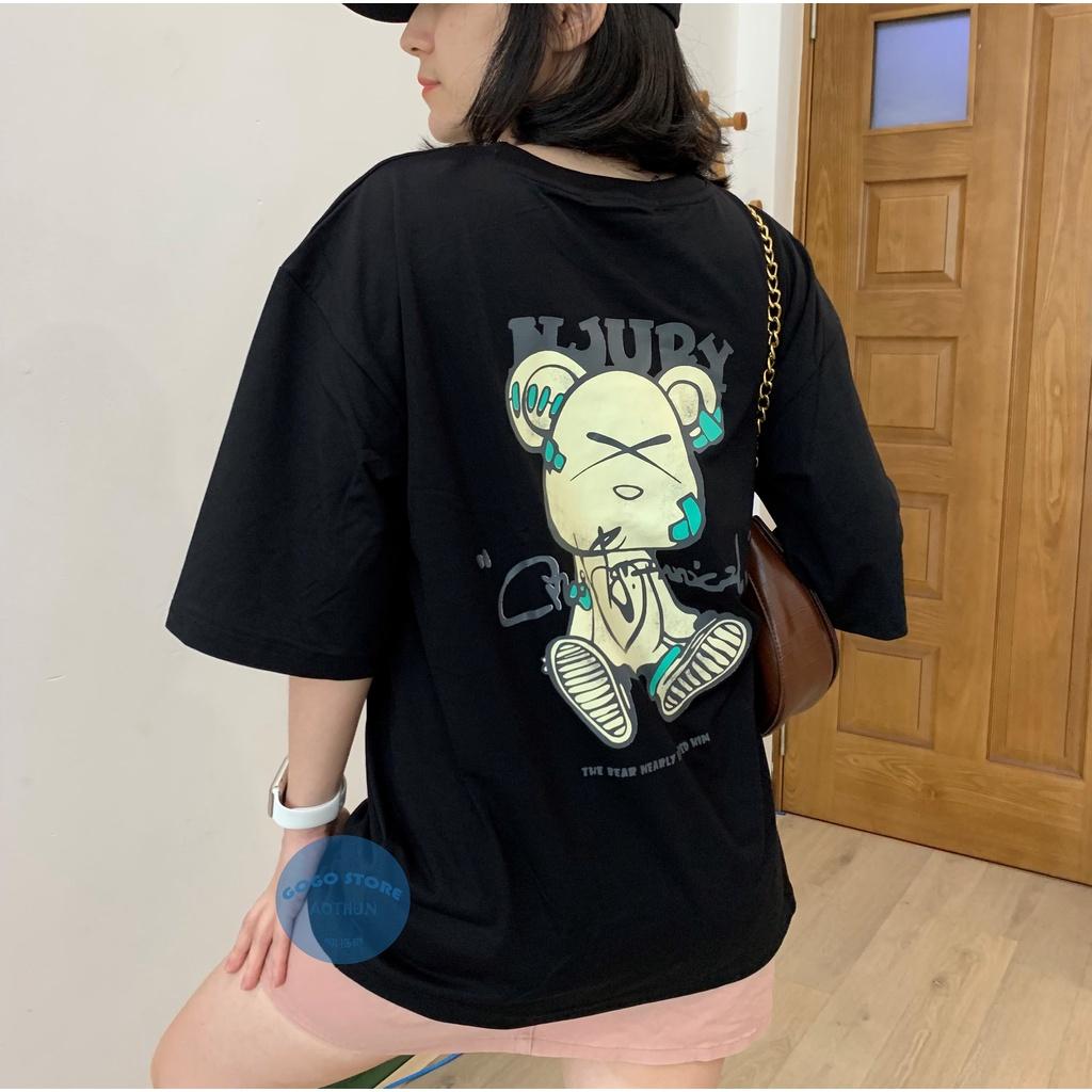 Áo thun unisex lưng gấu phát quang