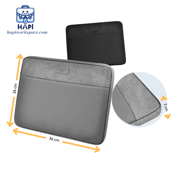 Túi đựng Laptop WiWU Minimalist Laptop Sleeve Wi-MLS 14/16 inch: Mỏng nhẹ, chống thấm, ngăn phụ kiện