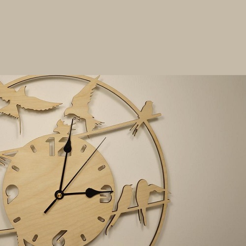 Đồng hồ gỗ treo tường chất liệu gỗ máy kim trôi thiết kế decor trang trí nhà và quán cafe