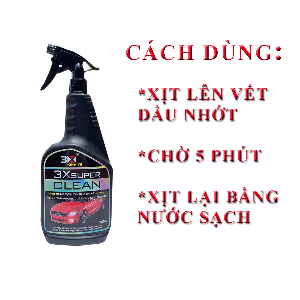 Dung dịch tẩy rửa xe máy 3X 100ml và OCEAN 500ml