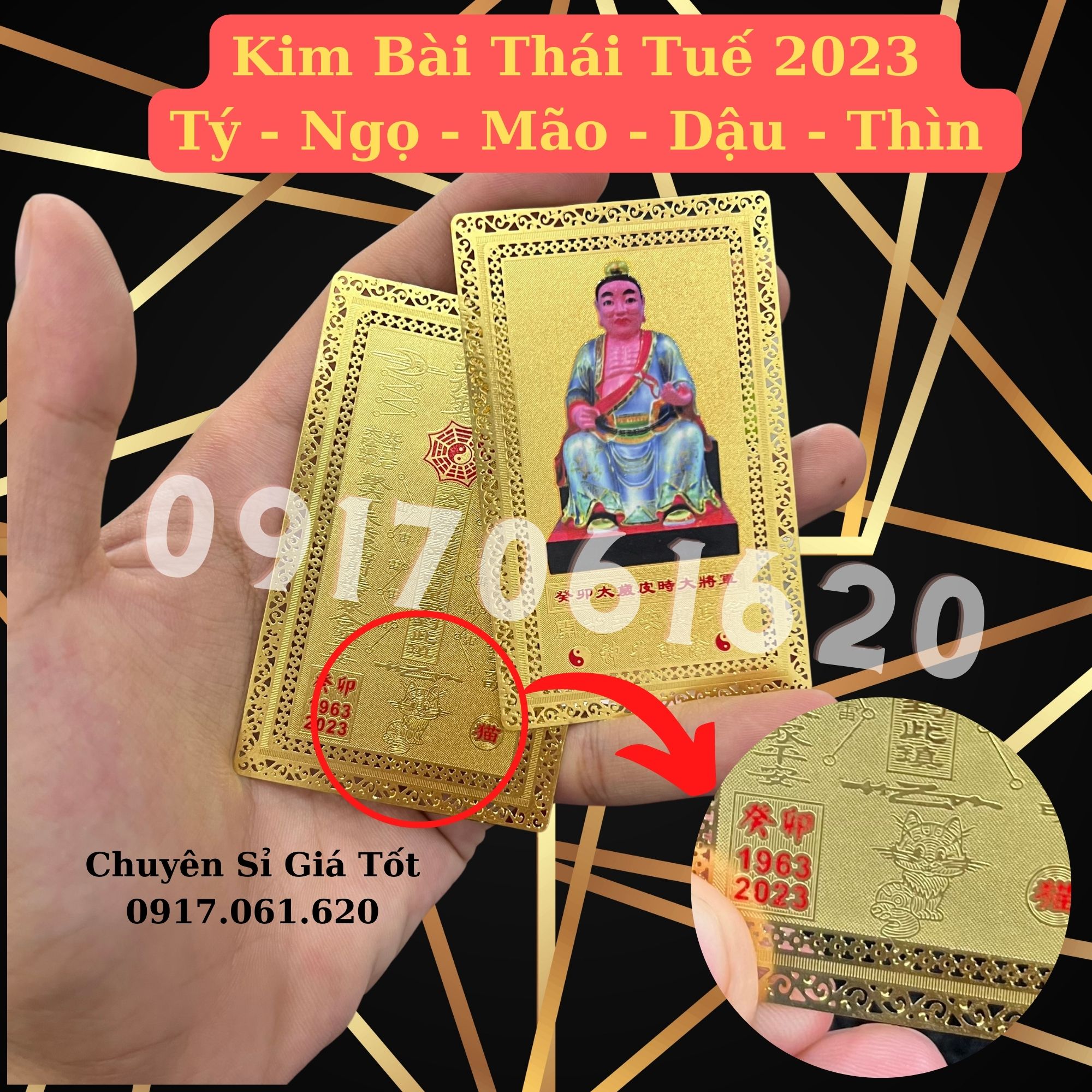 [Có sẵn] Kim Bài Thái Tuế 2023 Quý Mão Hóa Giải Phạm Thái Tuế Của Tuổi Tý - Ngọ - Mão - Dậu - Thìn