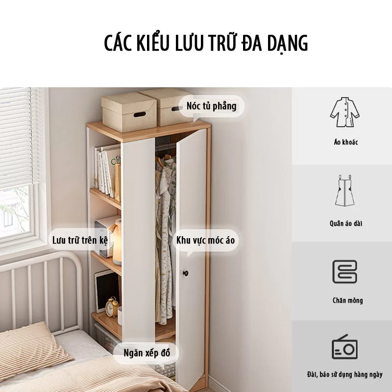 Tủ Quần Áo Phối Ngăn Để Đồ Đa Năng, Nhỏ Gọn Thương Hiệu SIB Decor