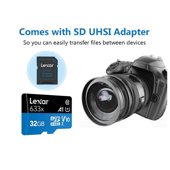 Thẻ nhớ Lexar Micro SDHC 128GB 633X 95MB/s A1 dành cho Camera hành trình - Hàng Chính Hãng