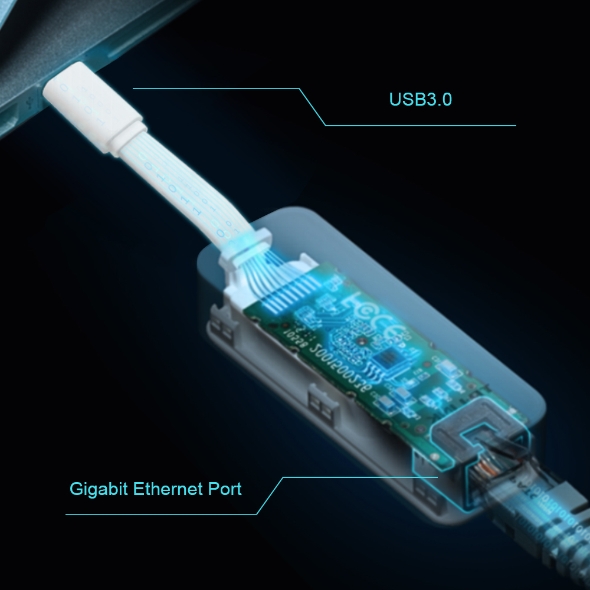 Bộ Chuyển Đổi Mạng USB Type-C Sang Ethernet TP-Link UE300C Tốc Độ 100/1000 Mbps - Hàng Chính Hãng