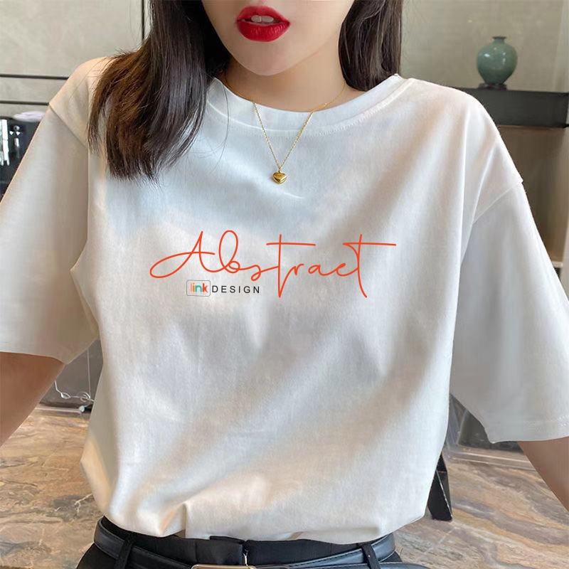 Áo nữ chữ Abstract nhỏ xinh dáng rộng unisex