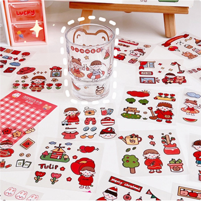 Hình dán sticker trang trí 20 tấm cute xinh dán sách vở phụ kiện chất lượng giá rẻ tặng quà học sinh