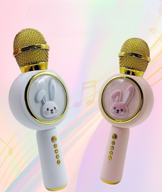 Micro Bluetooth Không Dây karaoke Kèm Loa X6 Hình Thỏ Đáng Yêu đèn led nhấp nháy Âm Thanh Trầm Ấm Hát Hay Bắt Gịong Tốt