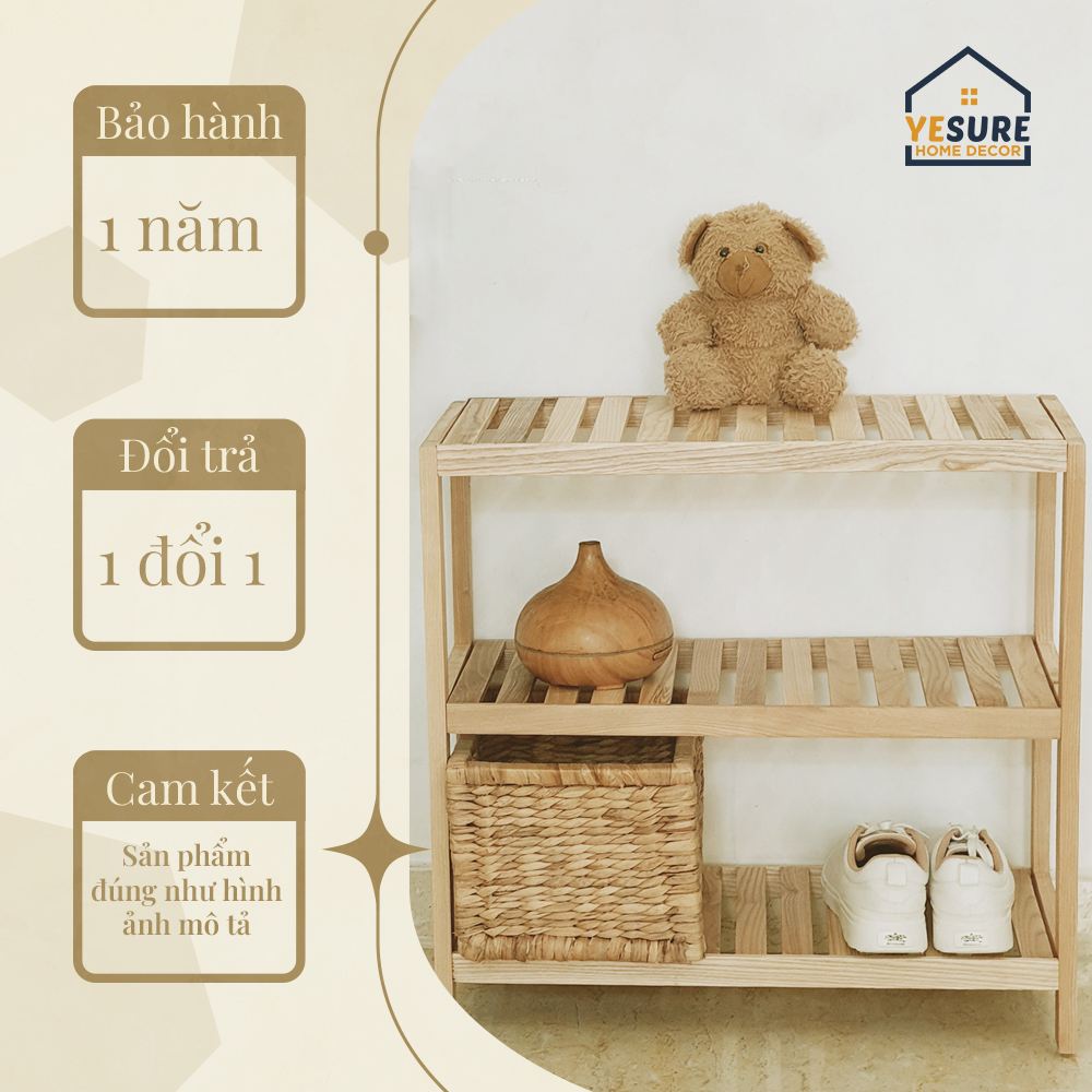 Kệ gỗ Tần Bì đa năng dùng trang trí phòng ngủ , tab đầu giường , để giầy dép YESURE HOME DECOR - Hàng chính hãng