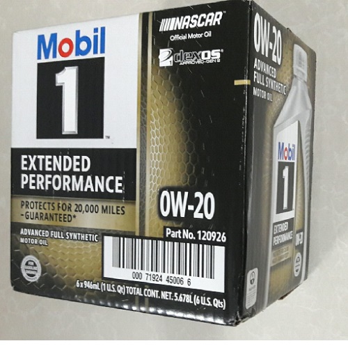 Thùng 6 chai dầu động cơ đốt trong Mobil 0W20 - Dầu nhớt Mobil nhập khẩu từ Mỹ