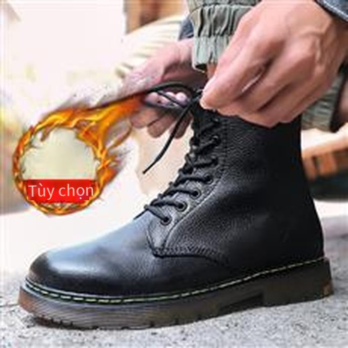 Giày bốt Martin giá thấp nhất được đề xuất giày làm việc tại chỗ chống mài mòn giày lưới màu đỏ