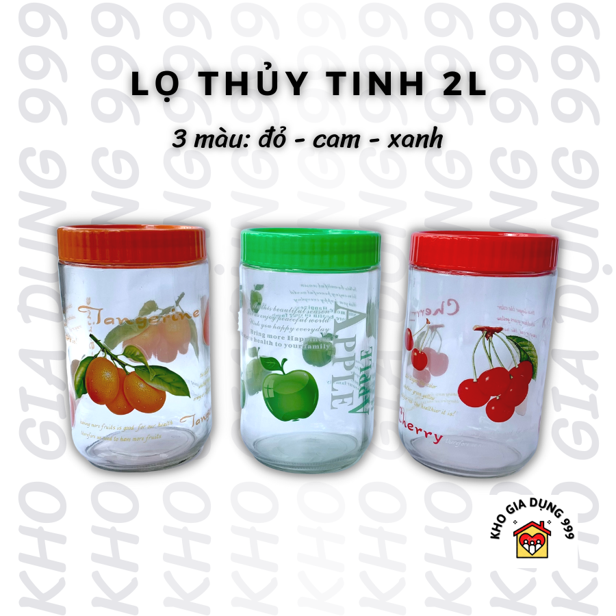 LỌ - HŨ THỦY TINH ĐỰNG GIA VỊ LOẠI LỚN 2000ML - MS: 9120