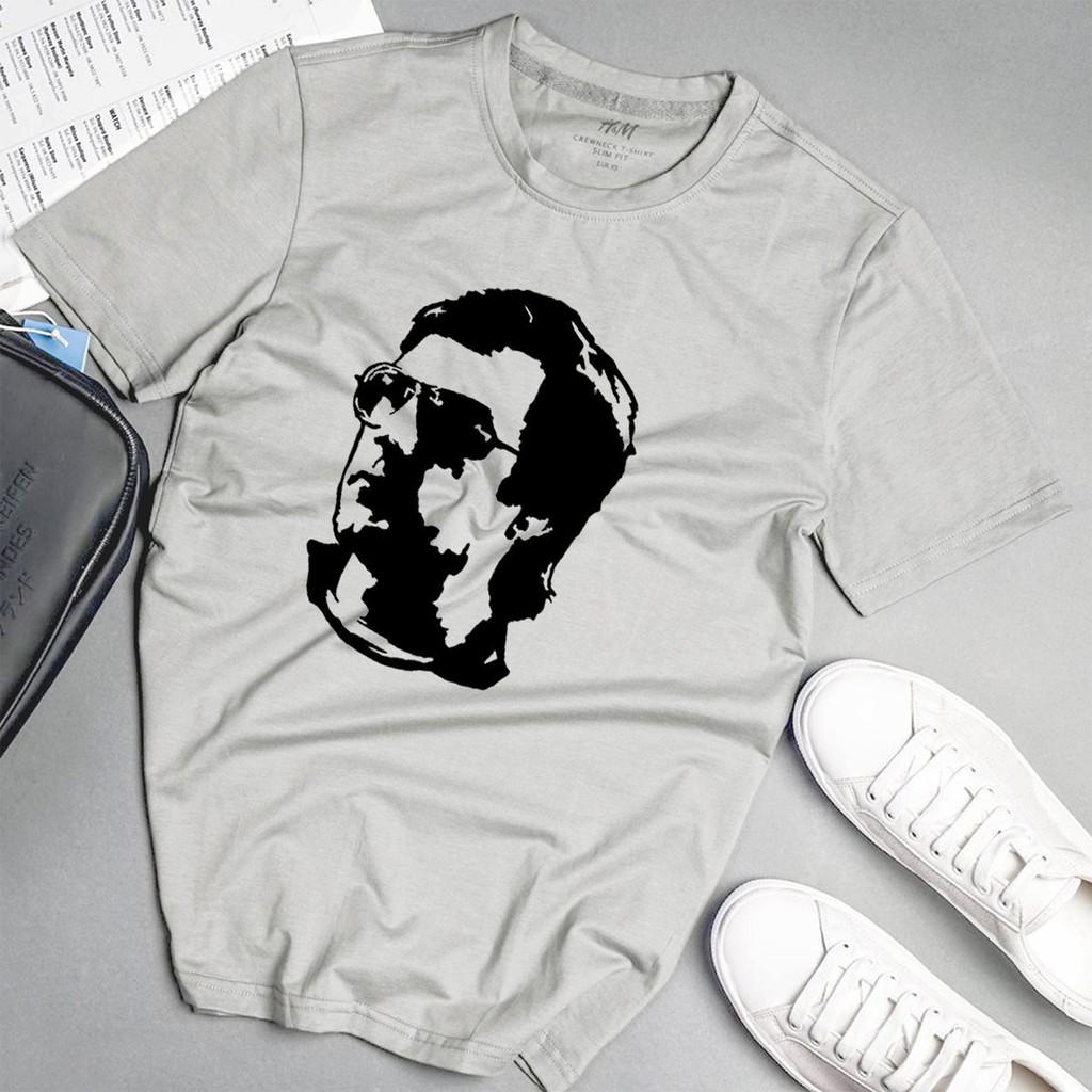 Áo phông nam mặt người phong cách unisex màu xám