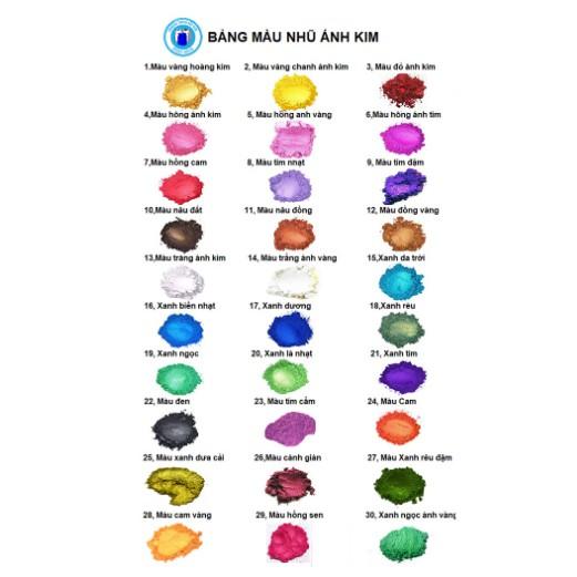 Bộ 30 Màu Nhũ Ánh Kim Nhập Khẩu Loại Tốt  - Trường Thịnh Sài Gòn