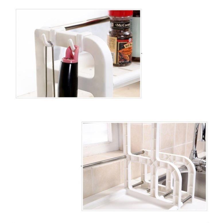 Kệ gia vị chữ H nhà bếp có khay để thớt đa năng