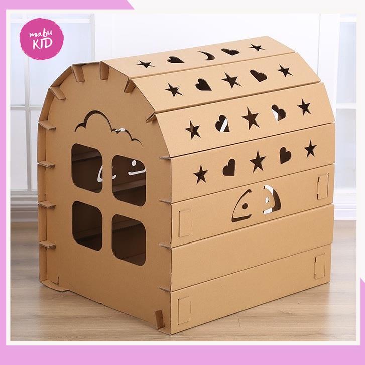 Nhà bìa carton cho bé - nhà đồ chơi lắp ghép thông minh cho bé