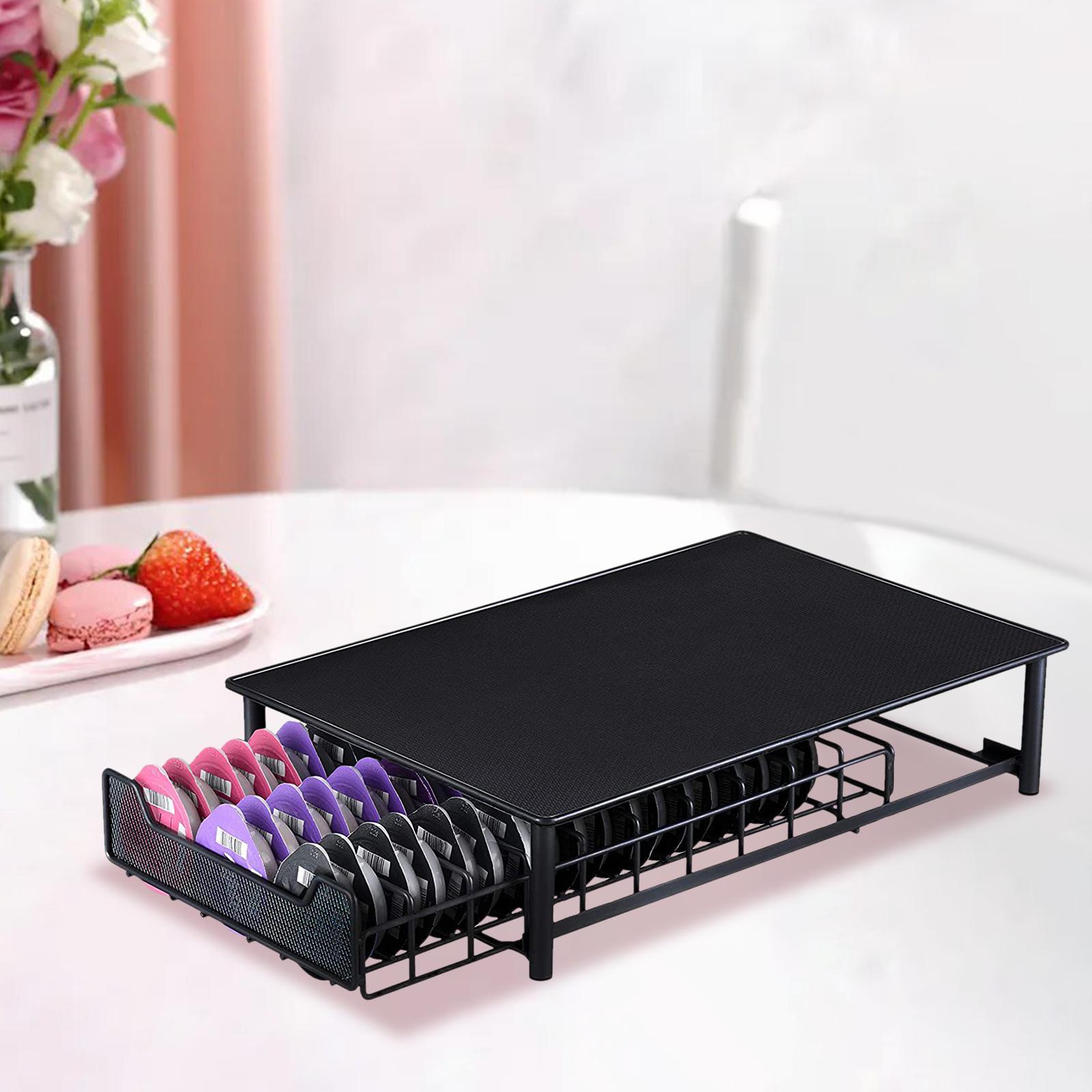 Iron Coffee Drawer Coffee Shelves Capsules Holder, for Office Cafe Home Bar Kitchen