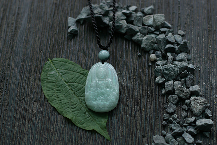 Văn Thù Bồ Tát Đá Cẩm Thạch (Trung : 3 x 2.3 cm) Ngọc Quý Gemstones MD15