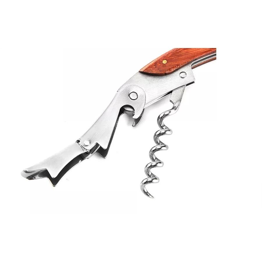 Dụng cụ mở rượu vang, khui rượu vang, khui bia cán bằng gỗ