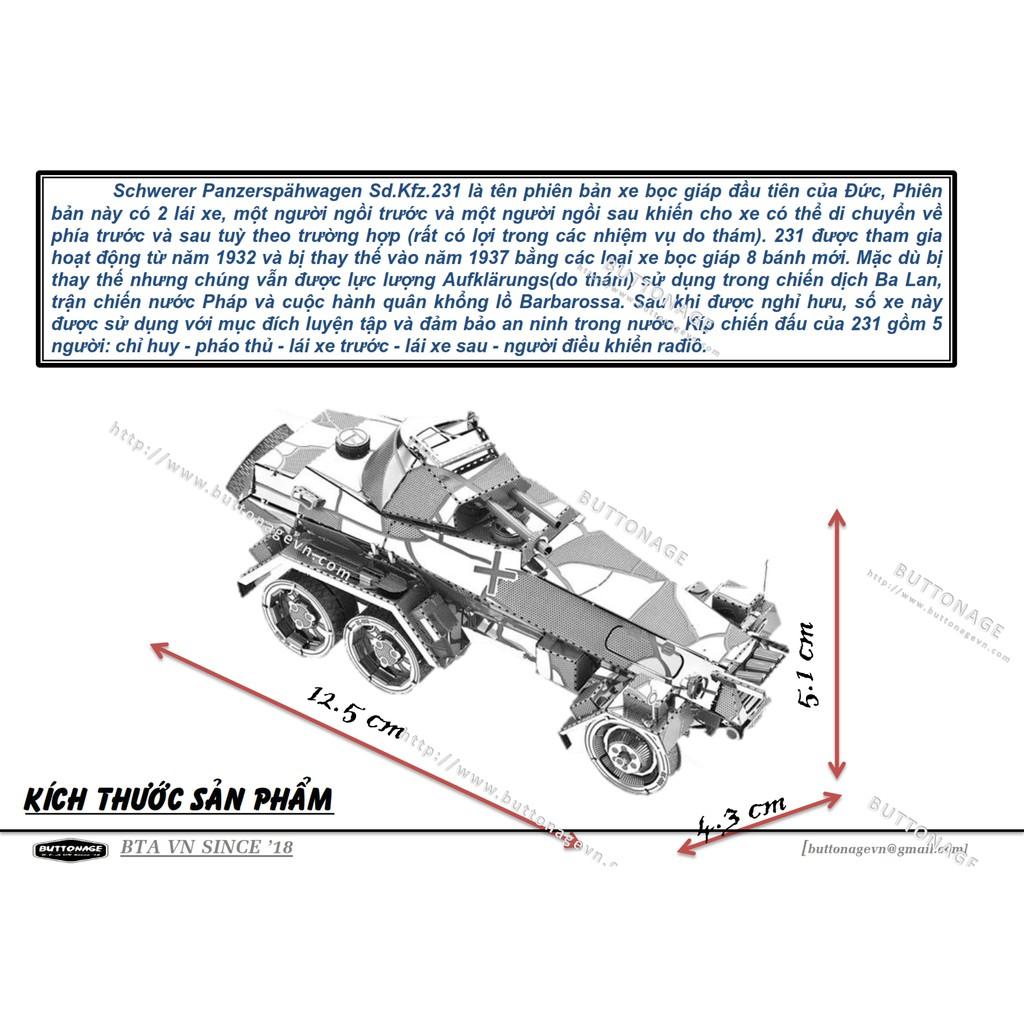 Mô Hình Lắp Ráp 3d Xe Bọc Thép Sd.Kfz.231 - Đức