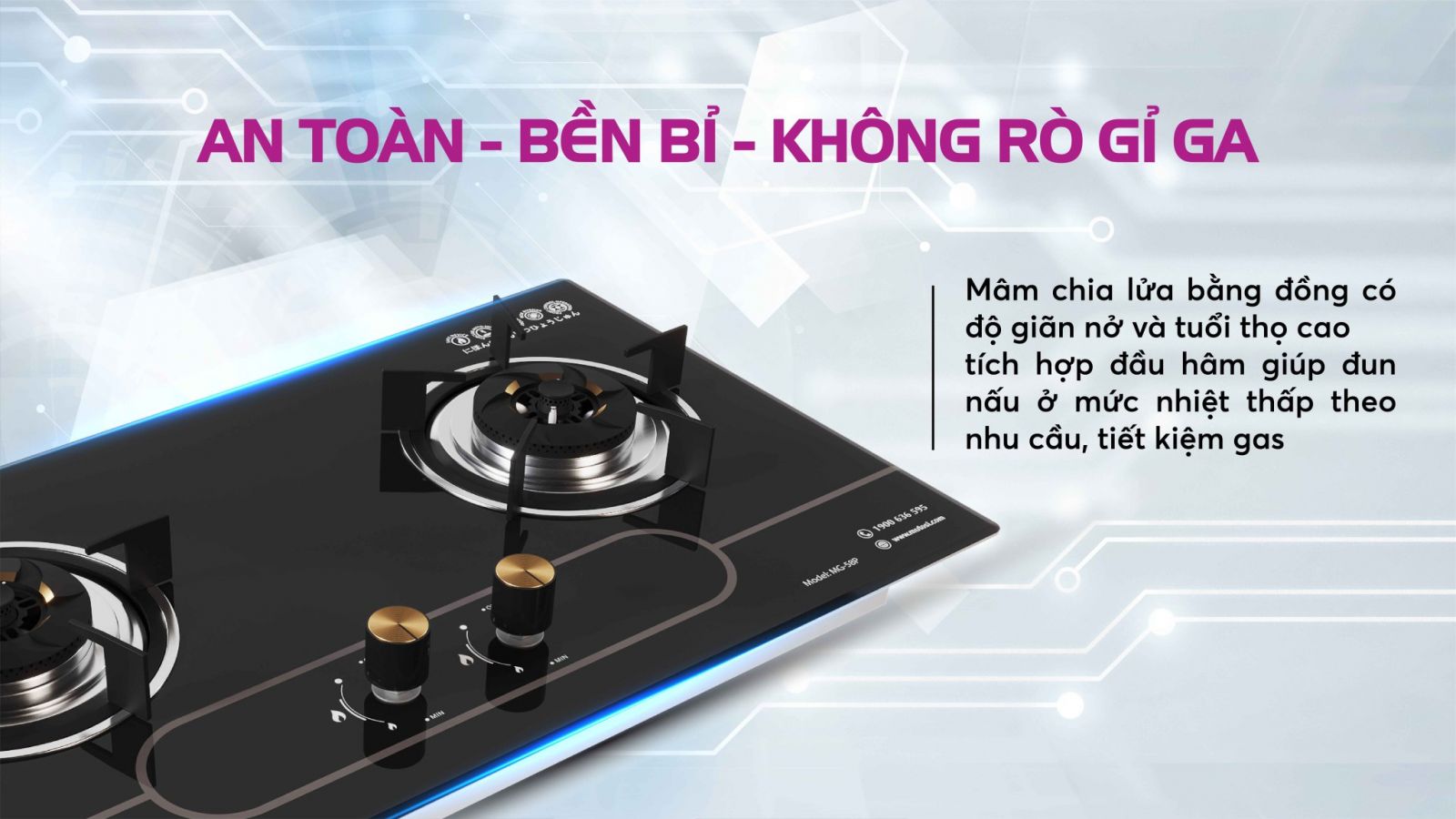 Bếp ga âm pin Mutosi MG-58P-Công nghệ nhật bản - Hàng chính hãng