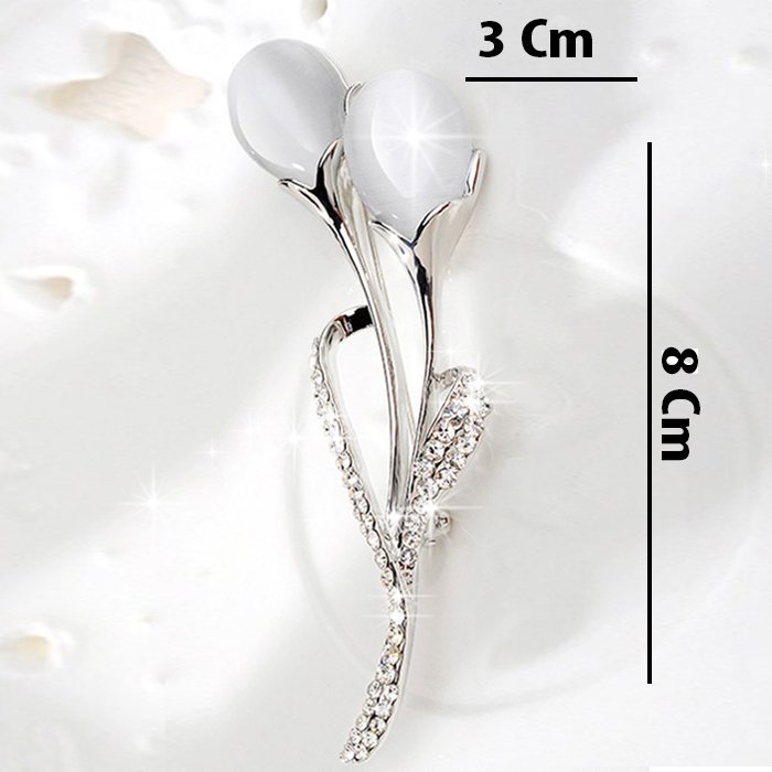 CHARM CÀI ÁO HOA TULIP ĐÍNH ĐÁ NHÂN TẠO NHIỀU KIỂU TÙY CHỌN DÀNH CHO NỮ - PHỤ KIỆN TRANG TRÍ VÁY ĐẦM DÀNH CHO NỮ ROMI CA24