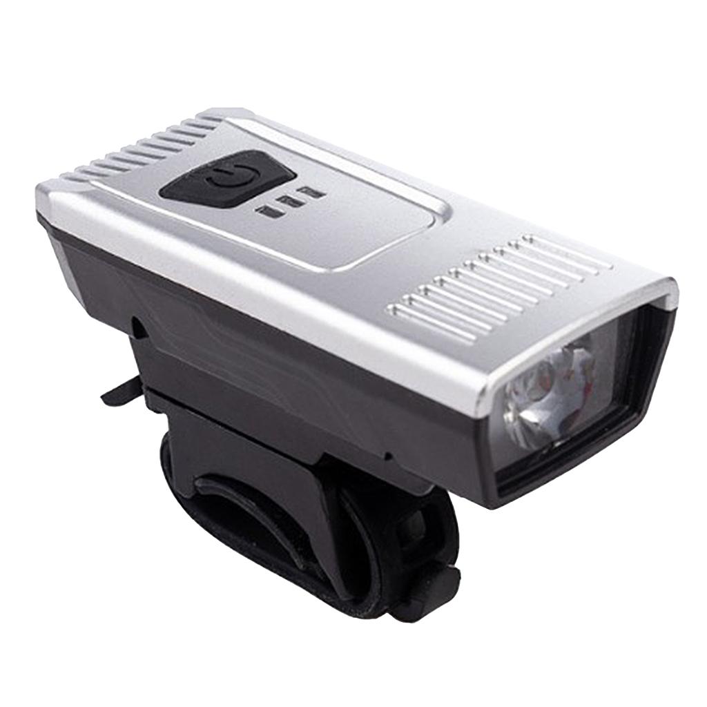 USB Bicycle Head Light Front Flashlight 55 Lumens Handlebar Lamp Mount Strap