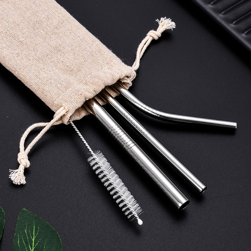 Bộ Ống Hút Inox 304 Thép Không Gỉ 4 món GB04