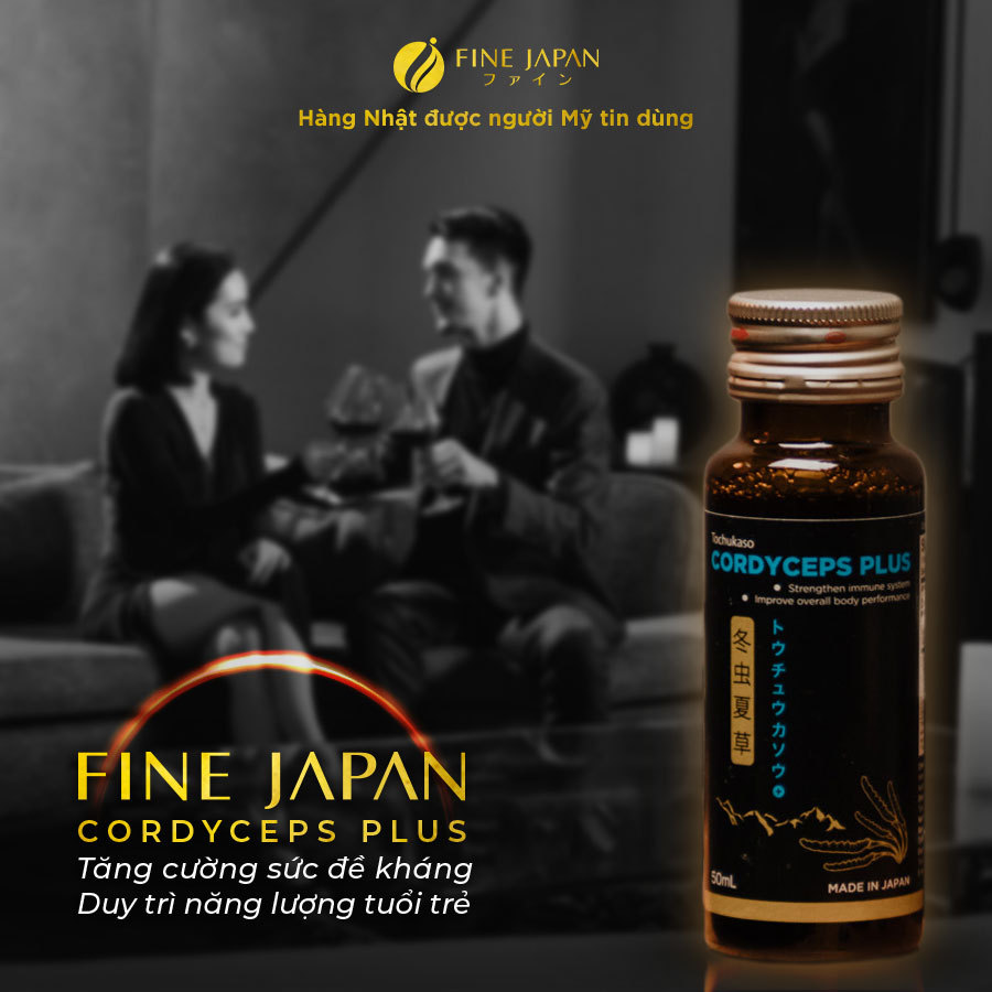 Nước Uống Đông Trùng Hạ Thảo Nhật Bản Tăng Cường Sức Khỏe - Fine Japan Cordyceps Plus Hộp 10 Chai x 50ml