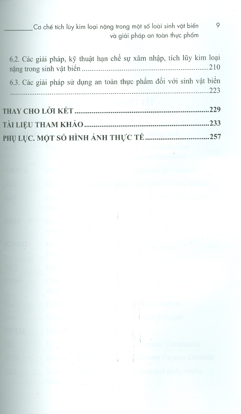 Cơ Chế Tích Luỹ Kim Loại Nặng Trong Một Số Loài Sinh Vật Biển Và Giải Pháp An Toàn Thực Phẩm (Bộ Sách Chuyên Khảo Biển Và Công Nghệ Biển) (Bìa Cứng)