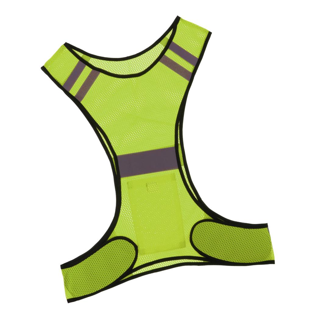 Reflective Running Vest High Visibility Sports Vest for Cycling  Yellow