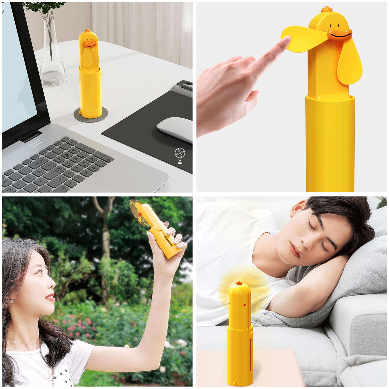 Portable Mini Hand Held Fan with USB Rechargeable white