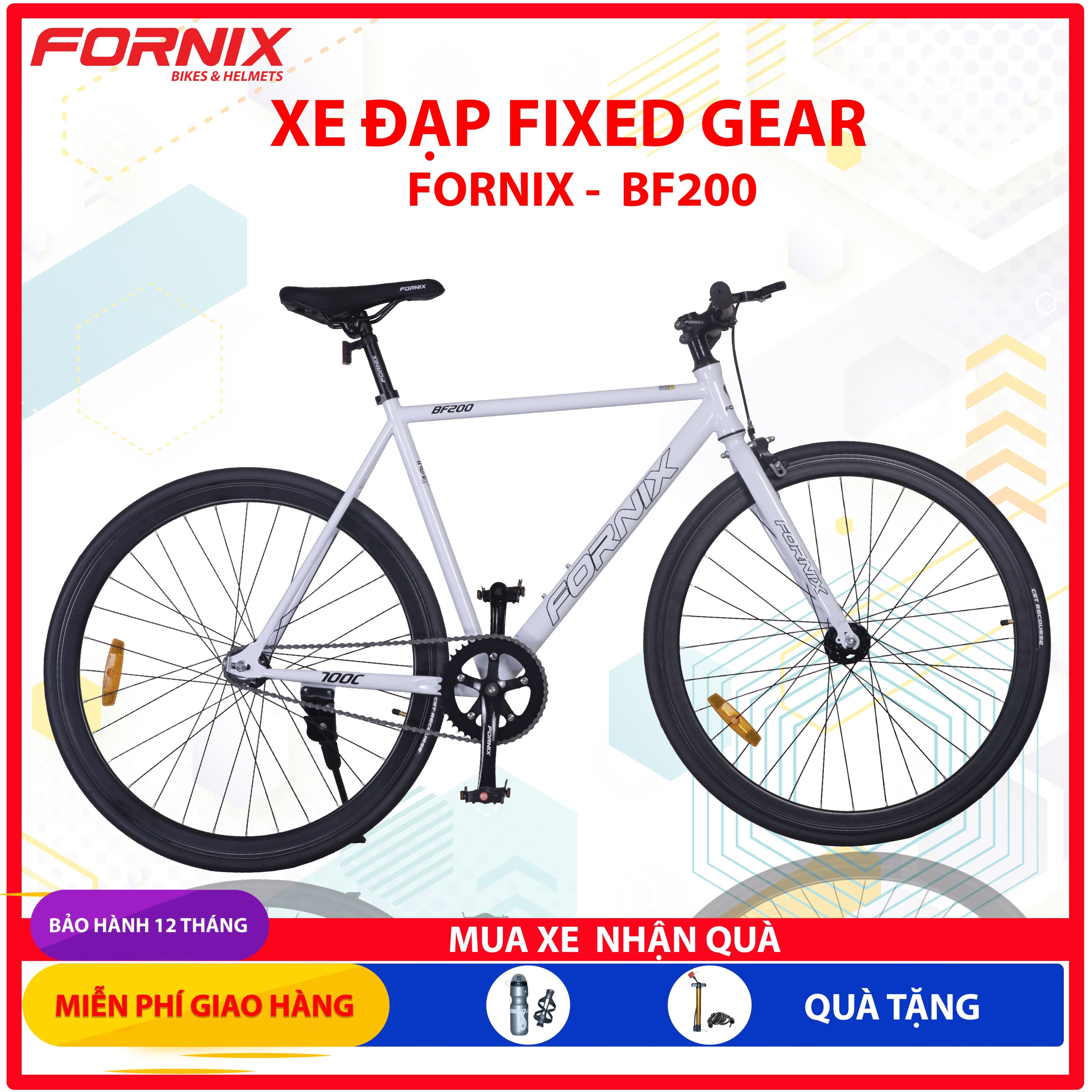 [TRẢ GÓP 0%]  XE ĐẠP FIXED GEAR BF200 - FORNIX - BẢO HÀNH 12 THÁNG