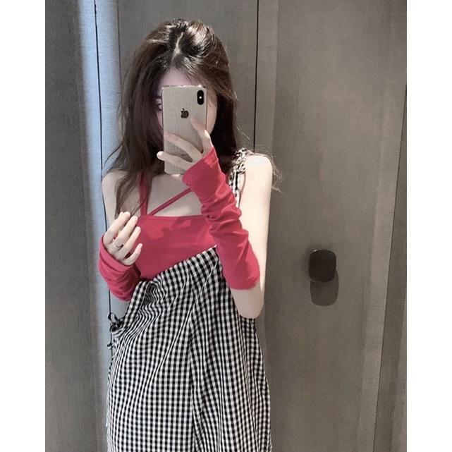 SET QUẦN YẾM CARO - CROP THUN HỒNG