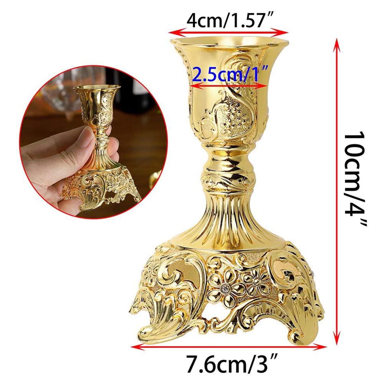 Metal Flowers Candlestick Holders Home Dinner Candle Holder Gold 3x3x4inch
