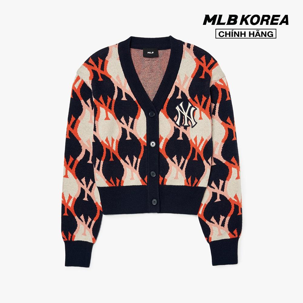 MLB - Áo khoác cardigan nữ Argyle Monogram Crop 3FKCY0124