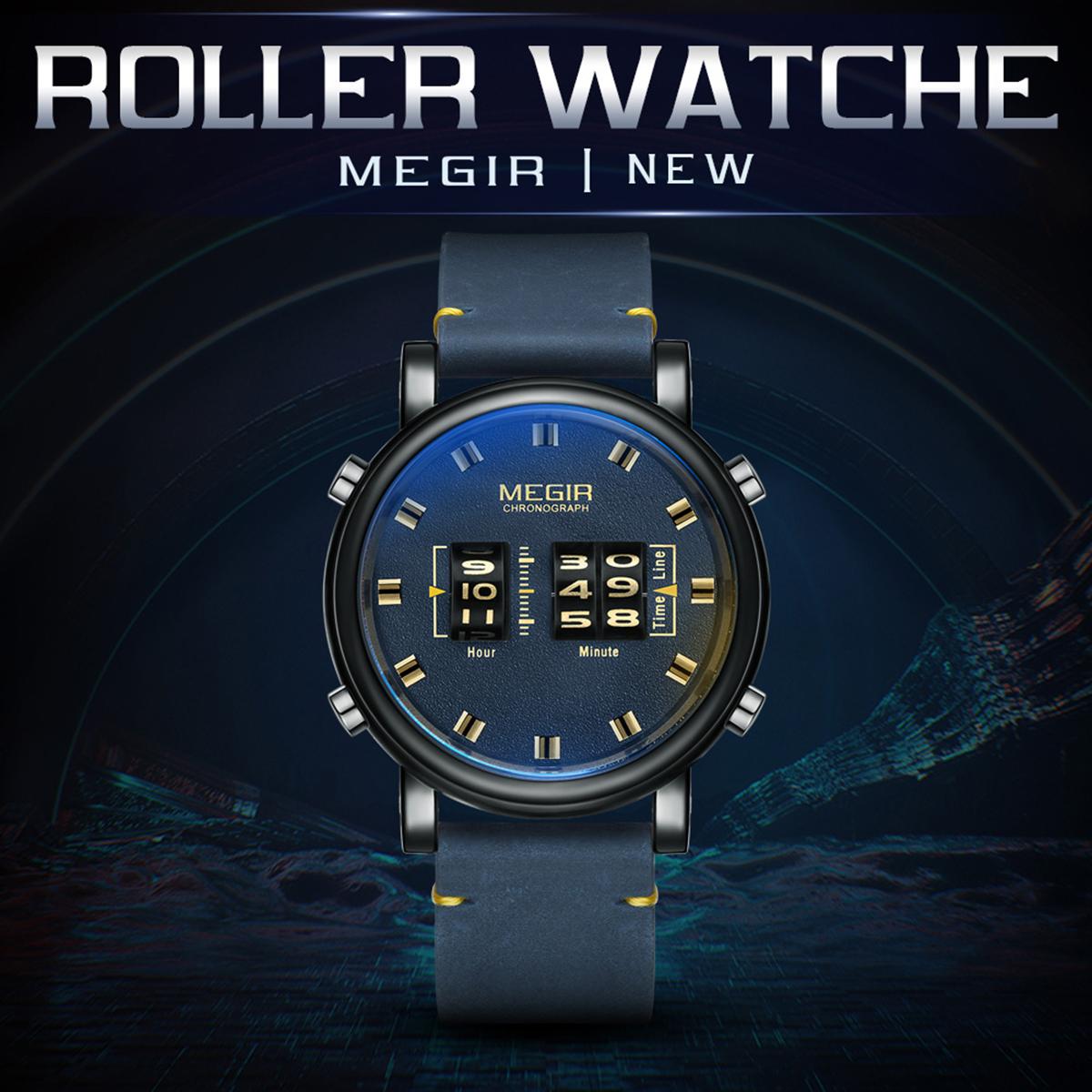 Đồng hồ đeo tay MEGIR 2137 Military Army Quartz Men Chống thấm nước kiểu trống lăn