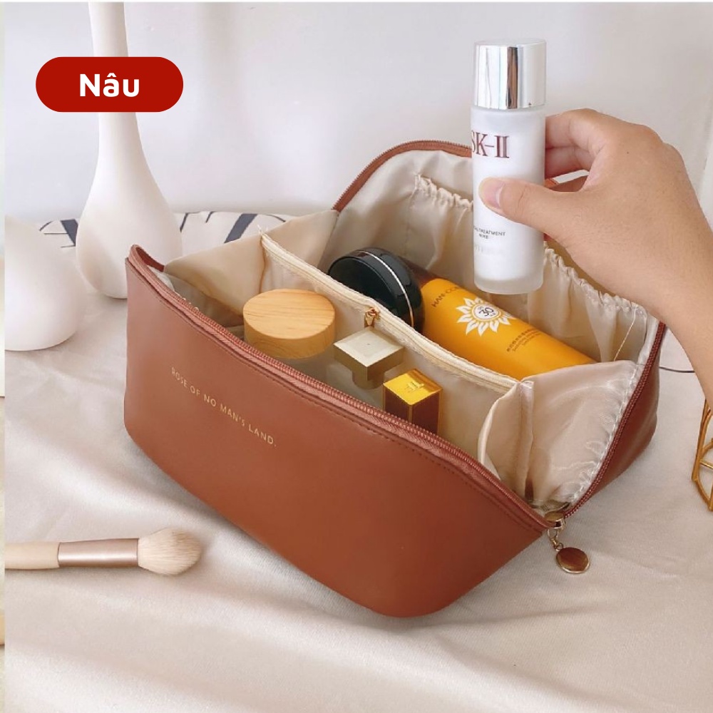 Túi Da Đựng Đồ Mỹ Phẩm Lớn,Túi Đựng Đồ Trang Điểm Cá Nhân Du Lịch Cao Cấp, Bền Đẹp Chắc Chắn - HÀNG CHÍNH HÃNG MINIIN