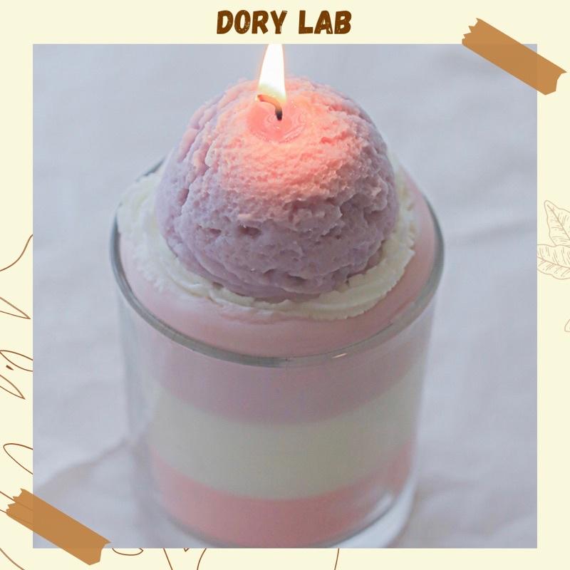 Nến Thơm Ly Viên Kem Màu Pastel Không Khói Handmade - Dory Lab