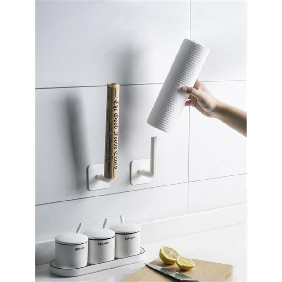1Pc Kitchen Self-adhesive Accessories Under Cabinet Paper Roll Rack Towel Holder Tissue Hanger Storage Rack for Bathroom Toilet