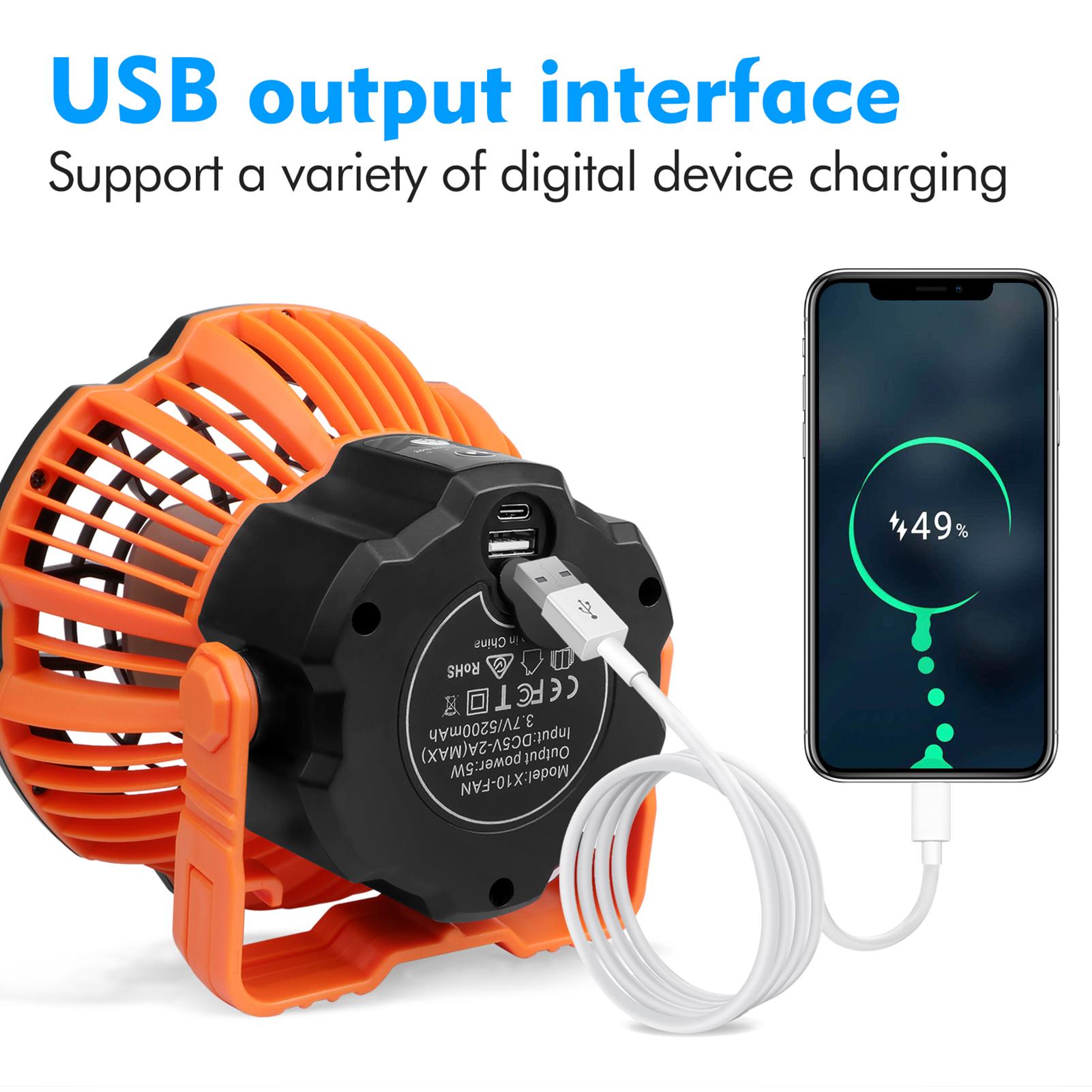 Quạt Máy Cắm Trại Kèm Đèn Pin 2 Trong 1 Tiện Nghi Phù Hợp Hoạt Động Ngoài Trời