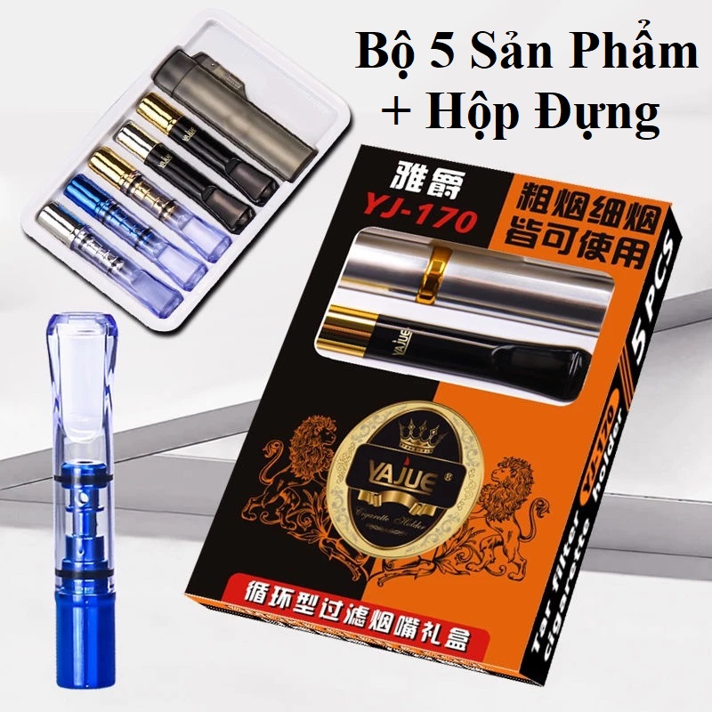 Bộ Đầu Lọc Thuốc L.á 6 in 1 Cao Cấp, Cải Tiến Mới, Sản Xuất Tiêu Chuẩn Nhật Bản, Có Hộp Đựng