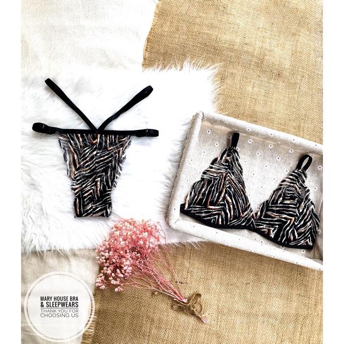 SET BRALETTE REN MÚT NGỰC QUẦN DÂY